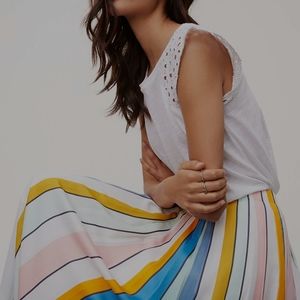 NEW! LOFT Sold Out Sundeck Pleated maxi skirt SP